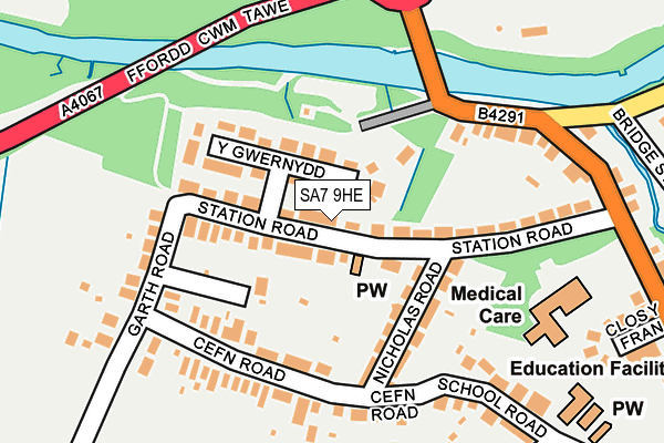 SA7 9HE map - OS OpenMap – Local (Ordnance Survey)