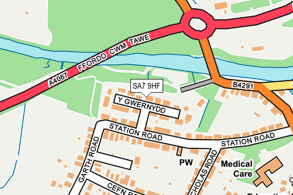 SA7 9HF map - OS OpenMap – Local (Ordnance Survey)