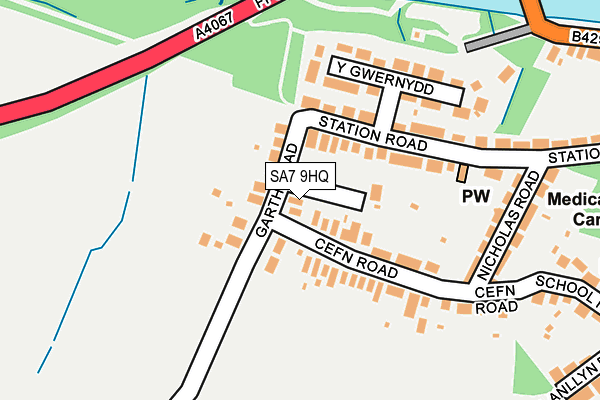 SA7 9HQ map - OS OpenMap – Local (Ordnance Survey)
