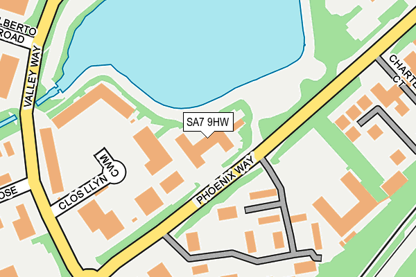 SA7 9HW map - OS OpenMap – Local (Ordnance Survey)