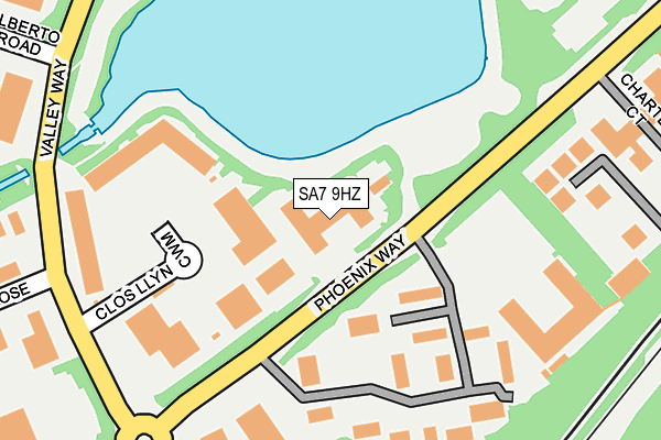 SA7 9HZ map - OS OpenMap – Local (Ordnance Survey)