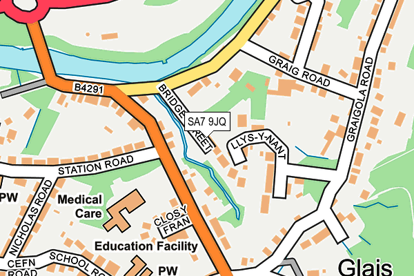 SA7 9JQ map - OS OpenMap – Local (Ordnance Survey)