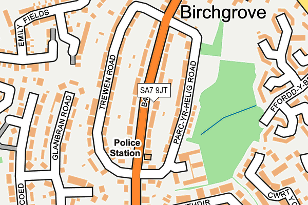 SA7 9JT map - OS OpenMap – Local (Ordnance Survey)