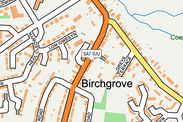 SA7 9JU map - OS OpenMap – Local (Ordnance Survey)