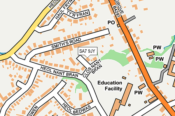 SA7 9JY map - OS OpenMap – Local (Ordnance Survey)