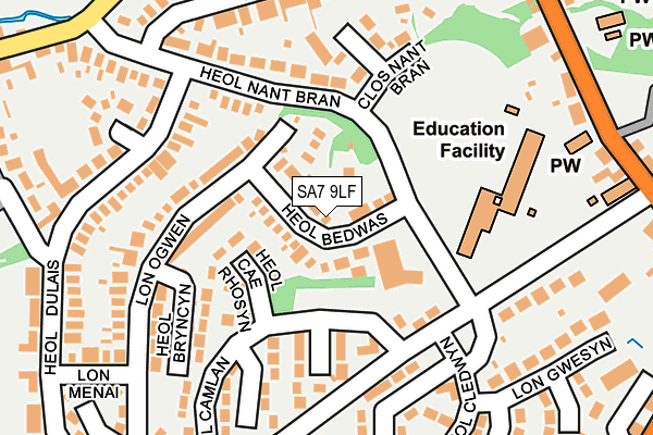 SA7 9LF map - OS OpenMap – Local (Ordnance Survey)