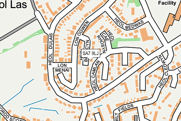 SA7 9LJ map - OS OpenMap – Local (Ordnance Survey)