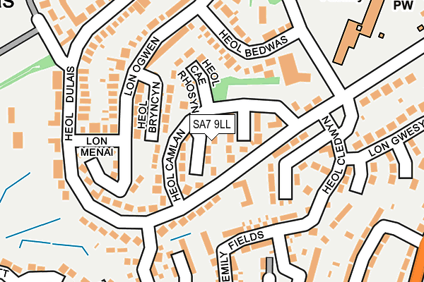 SA7 9LL map - OS OpenMap – Local (Ordnance Survey)