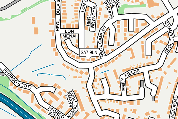 SA7 9LN map - OS OpenMap – Local (Ordnance Survey)