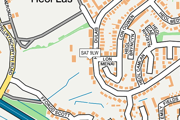 SA7 9LW map - OS OpenMap – Local (Ordnance Survey)