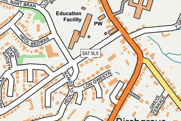 SA7 9LX map - OS OpenMap – Local (Ordnance Survey)