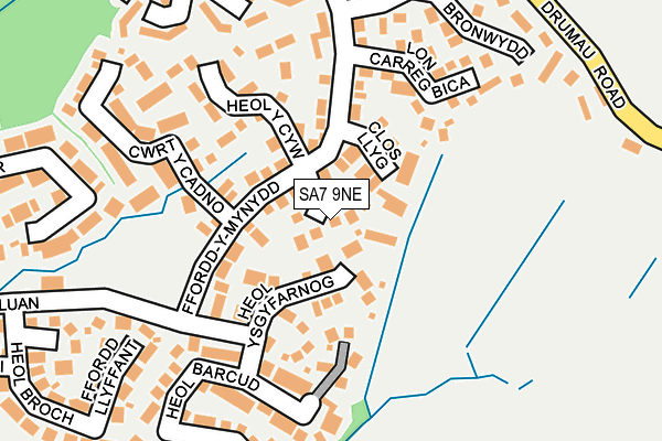 SA7 9NE map - OS OpenMap – Local (Ordnance Survey)