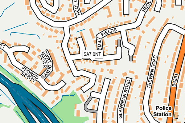 SA7 9NT map - OS OpenMap – Local (Ordnance Survey)