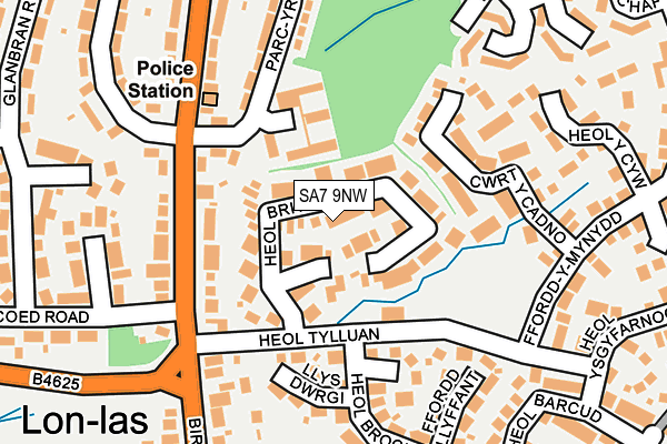 SA7 9NW map - OS OpenMap – Local (Ordnance Survey)