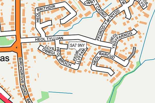 SA7 9NY map - OS OpenMap – Local (Ordnance Survey)