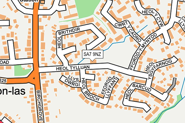 SA7 9NZ map - OS OpenMap – Local (Ordnance Survey)