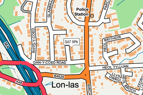 SA7 9PA map - OS OpenMap – Local (Ordnance Survey)