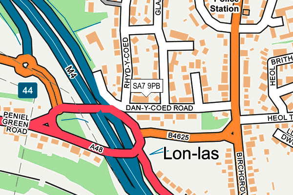 SA7 9PB map - OS OpenMap – Local (Ordnance Survey)