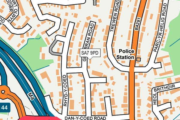 SA7 9PD map - OS OpenMap – Local (Ordnance Survey)