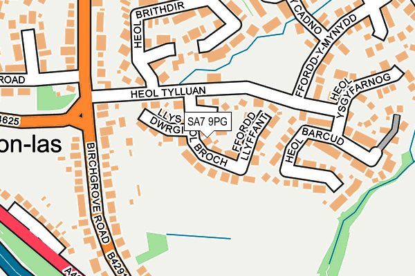 SA7 9PG map - OS OpenMap – Local (Ordnance Survey)