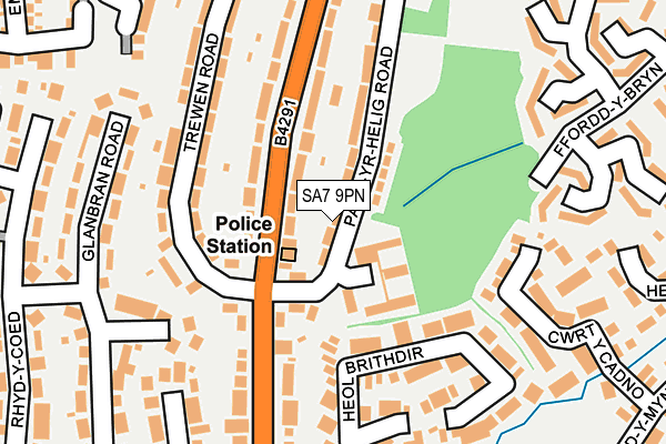 SA7 9PN map - OS OpenMap – Local (Ordnance Survey)