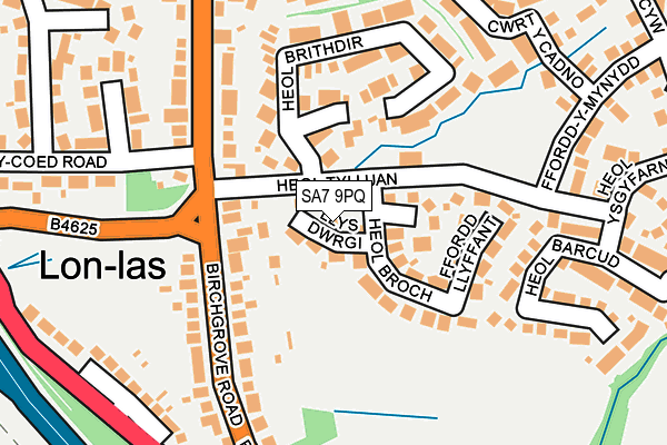 SA7 9PQ map - OS OpenMap – Local (Ordnance Survey)