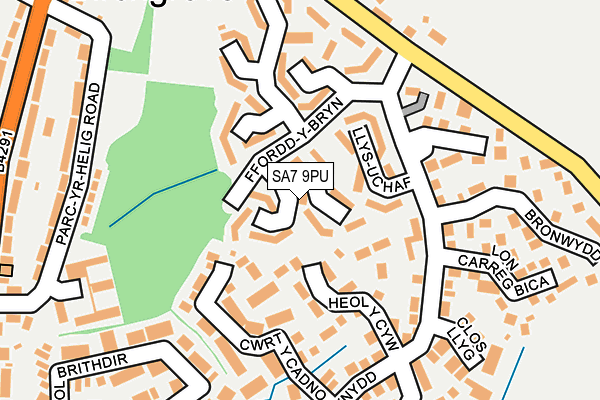 SA7 9PU map - OS OpenMap – Local (Ordnance Survey)
