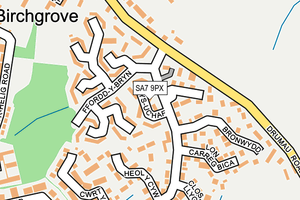 SA7 9PX map - OS OpenMap – Local (Ordnance Survey)