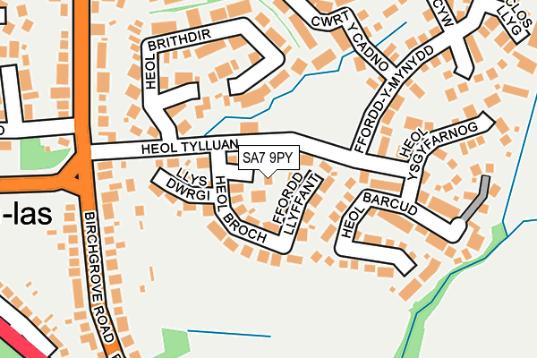 SA7 9PY map - OS OpenMap – Local (Ordnance Survey)