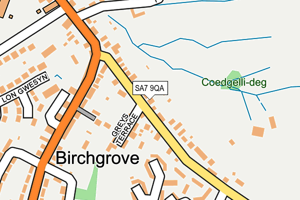 SA7 9QA map - OS OpenMap – Local (Ordnance Survey)