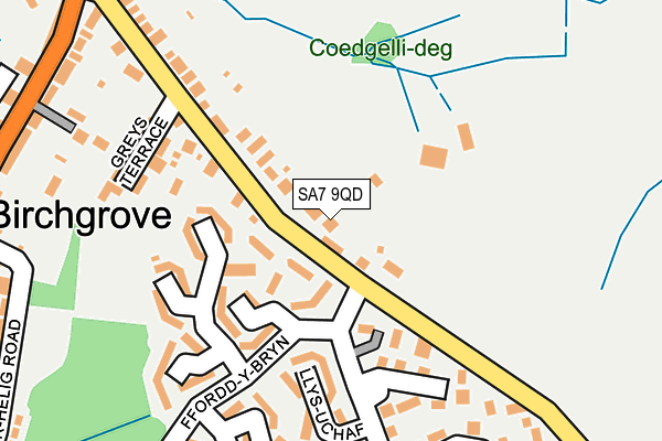 SA7 9QD map - OS OpenMap – Local (Ordnance Survey)