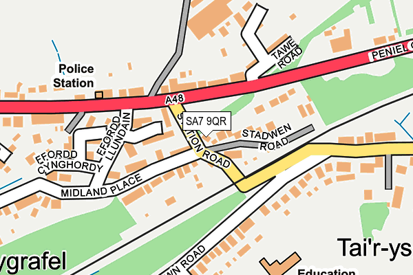 SA7 9QR map - OS OpenMap – Local (Ordnance Survey)