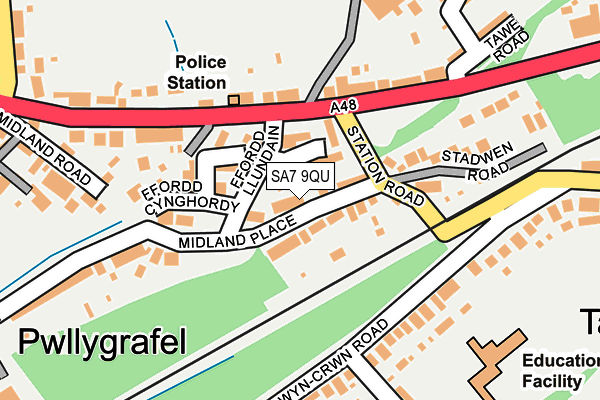 SA7 9QU map - OS OpenMap – Local (Ordnance Survey)