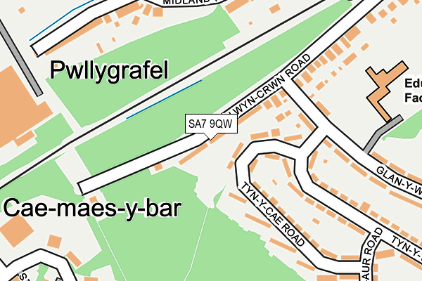 SA7 9QW map - OS OpenMap – Local (Ordnance Survey)