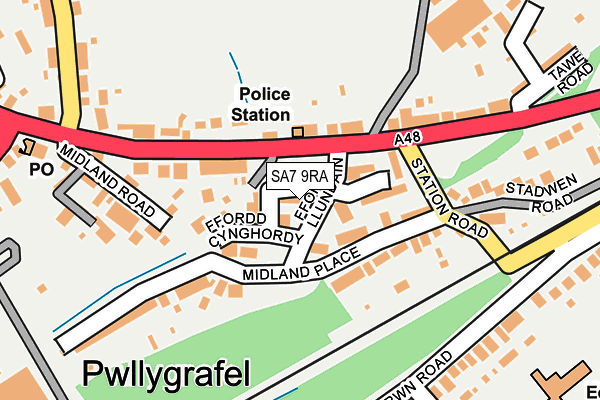 SA7 9RA map - OS OpenMap – Local (Ordnance Survey)