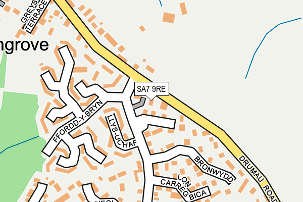 SA7 9RE map - OS OpenMap – Local (Ordnance Survey)