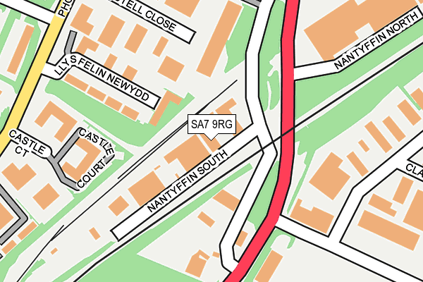SA7 9RG map - OS OpenMap – Local (Ordnance Survey)