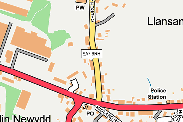 SA7 9RH map - OS OpenMap – Local (Ordnance Survey)