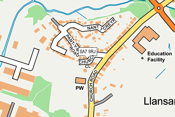 SA7 9RJ map - OS OpenMap – Local (Ordnance Survey)