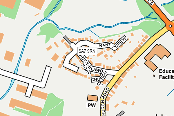 SA7 9RN map - OS OpenMap – Local (Ordnance Survey)