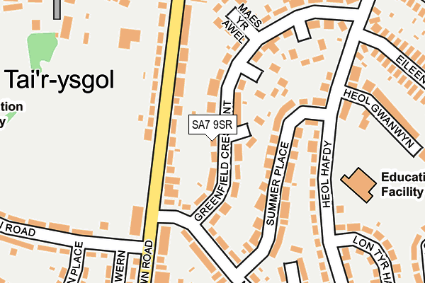 SA7 9SR map - OS OpenMap – Local (Ordnance Survey)