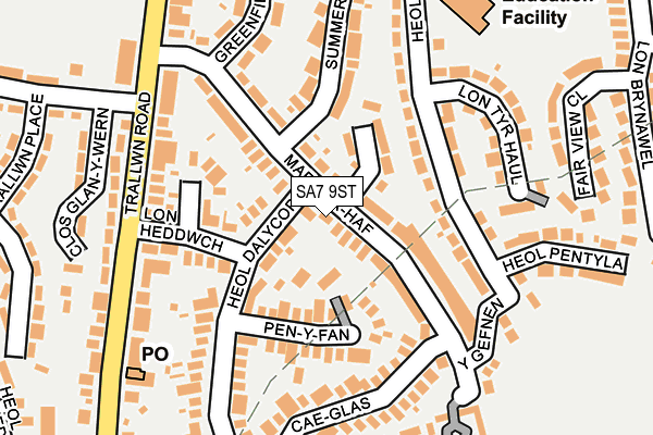 SA7 9ST map - OS OpenMap – Local (Ordnance Survey)