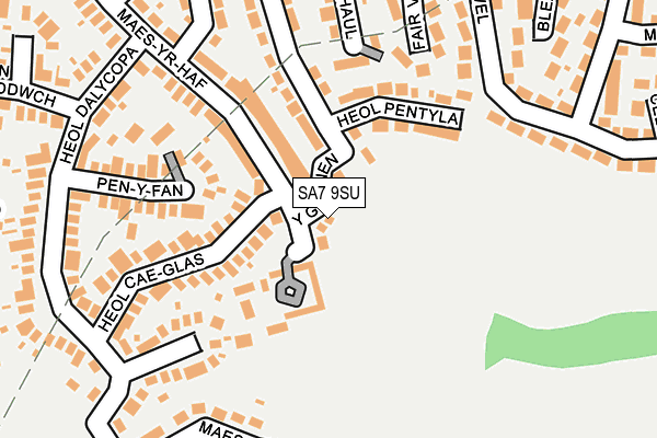 SA7 9SU map - OS OpenMap – Local (Ordnance Survey)