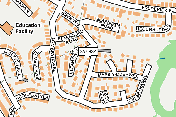 SA7 9SZ map - OS OpenMap – Local (Ordnance Survey)