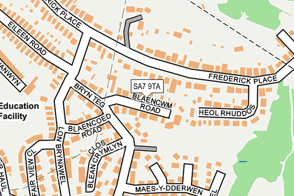 SA7 9TA map - OS OpenMap – Local (Ordnance Survey)