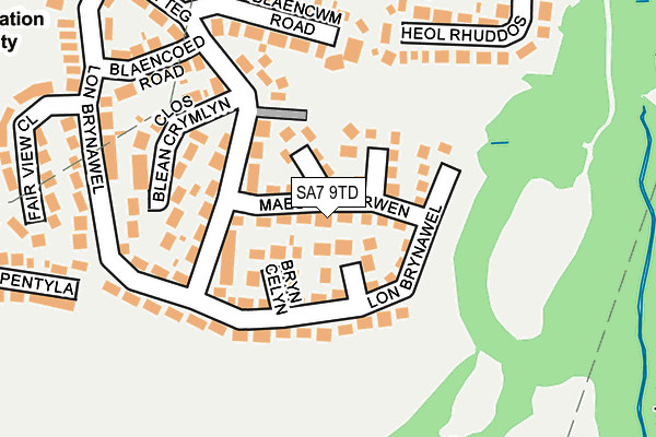 SA7 9TD map - OS OpenMap – Local (Ordnance Survey)