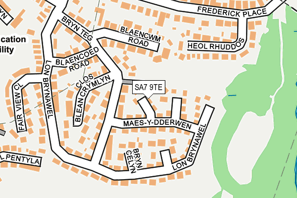 SA7 9TE map - OS OpenMap – Local (Ordnance Survey)