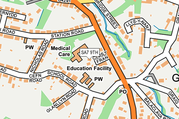 SA7 9TH map - OS OpenMap – Local (Ordnance Survey)