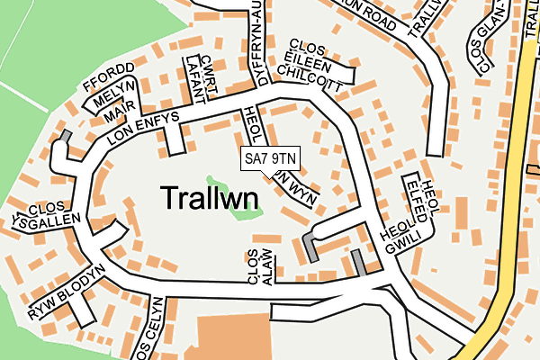 SA7 9TN map - OS OpenMap – Local (Ordnance Survey)