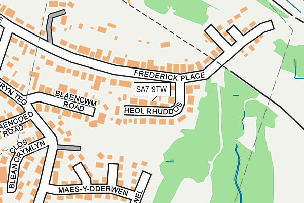 SA7 9TW map - OS OpenMap – Local (Ordnance Survey)